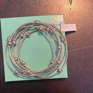 Silver Beaded Bangles